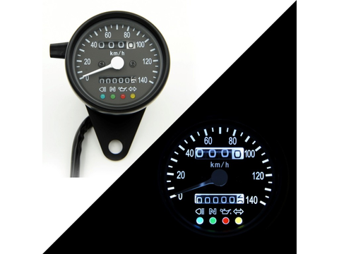 Спідометр "K=1.4 0-140KMH" 60mm LED чорний/чорний 0627 GEON SCRAMBLER 250 ut-00009892 фото