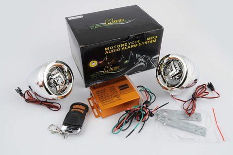 Аудіосистема CZMP3004-2 (динаміки 2,5, хром, сигналізація, FM/МР3 плеєр, ПДУ) a-377 фото